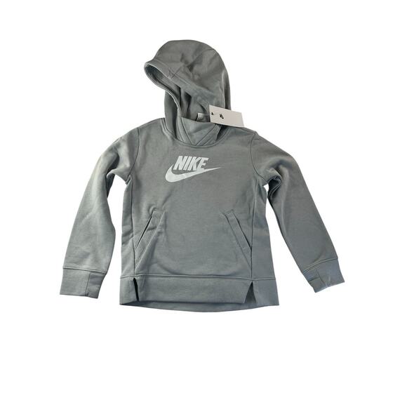 Nike Girls Size Small Gray Hoodie Sweatshirt Pullover BV2717-077 Standard Fit - Picture 1 of 3